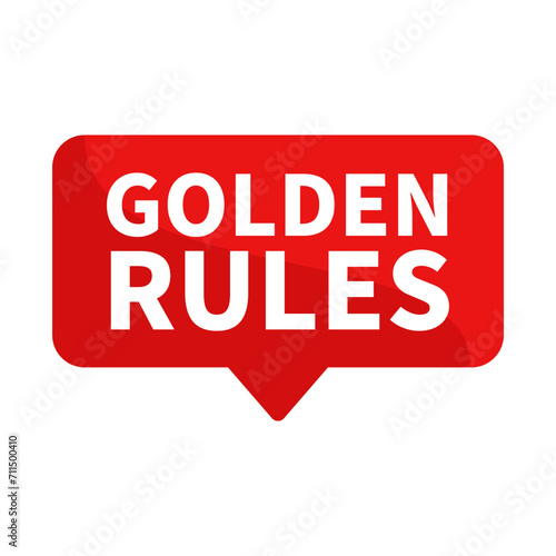 Golden Rules In Red Rectangle Shape For Important Rule Detail Information Announcement
