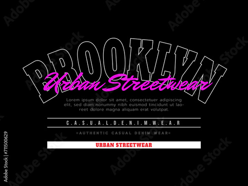 Vector brooklyn vector slogan typography for tshirt design photo