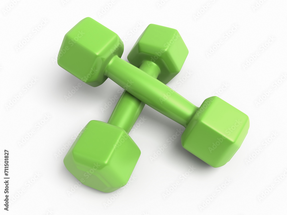 Dumbbell Plastic render (isolated on white and clipping path) Dumbbell Plastic render (isolated on white and clipping path)