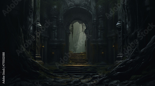 Enigmatic Gateway: Exploring a Dark and Dim Secret Entrance