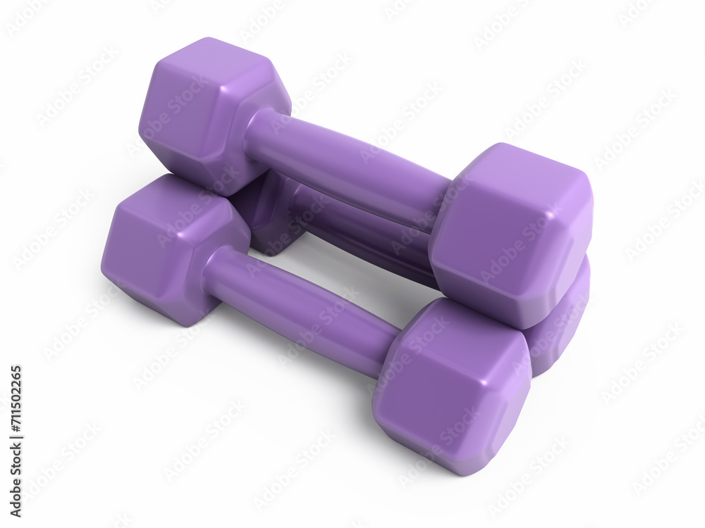 Dumbbell Plastic render (isolated on white and clipping path) Dumbbell Plastic render (isolated on white and clipping path)