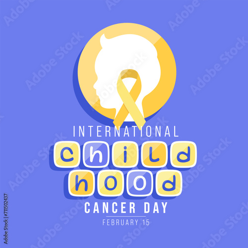 International Childhood Cancer day (ICCD) is observed every year on February 15,  to raise awareness, and to express support for children and adolescents with cancer. Vector illustration
