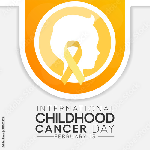 International Childhood Cancer day (ICCD) is observed every year on February 15,  to raise awareness, and to express support for children and adolescents with cancer. Vector illustration