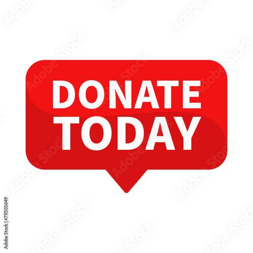 Donate Today Red Rectangle Shape For Philanthropy Gift Donation Charity Promotion
