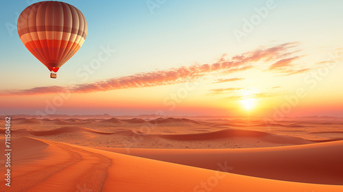 hot air balloon at sunset © Ahmad
