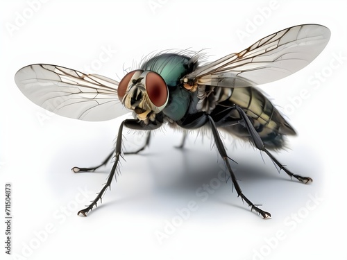 Fly Isolated On White Background   Detailed Image Of A Fly  © Aqua