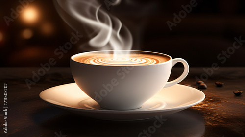 3d illustration of cappuccino in a 3d white coffee