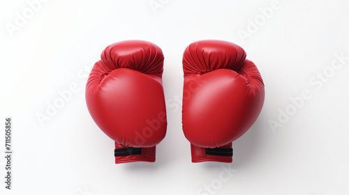 3d illustration of red boxing gloves isolated on white background
