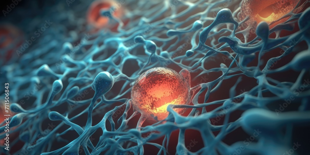 Human cell or Embryonic stem cell, Cells of the body under a microscope ...