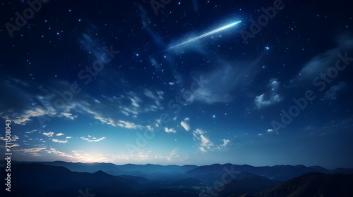A meteor streaks across the starry sky © Ziyan Yang