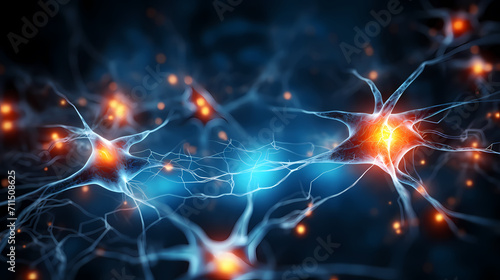 Nervous system, central nervous cells of the brain, neuroscience background photo
