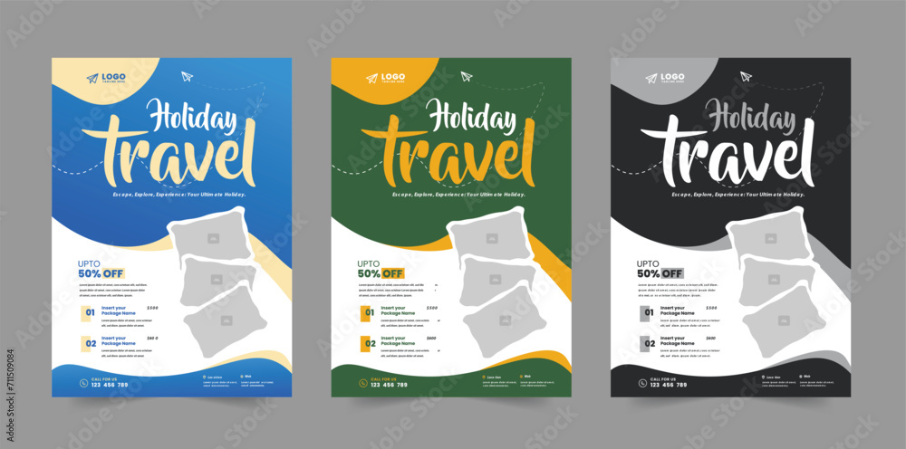 Travel Flyer Layout Design for Travel Agency