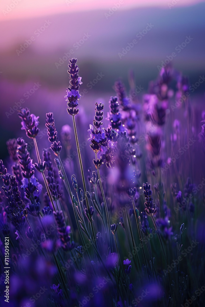 Fototapeta premium Lavender Field in Bloom, spring art