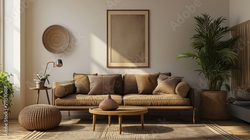 warm color palette Earth tones and nature-inspired hues like muted greens and blues will continue to appear in 2024 interiors from wall colors to interior design space decoration living room design photo
