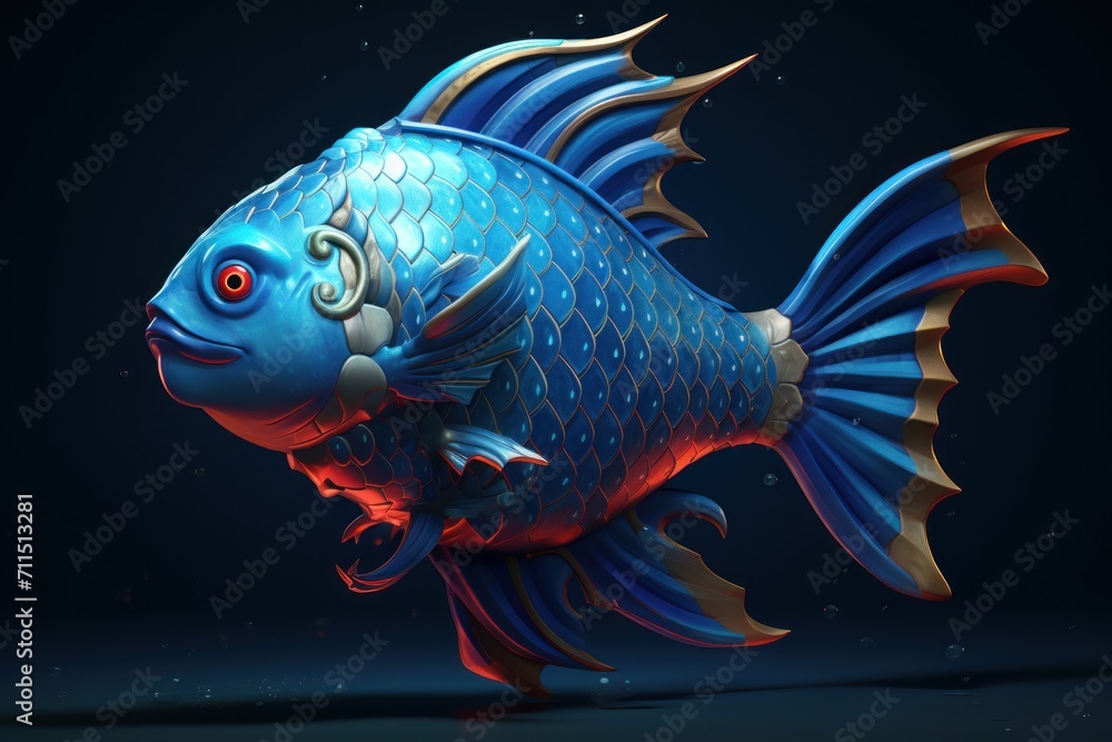 League of blue hearts fish
