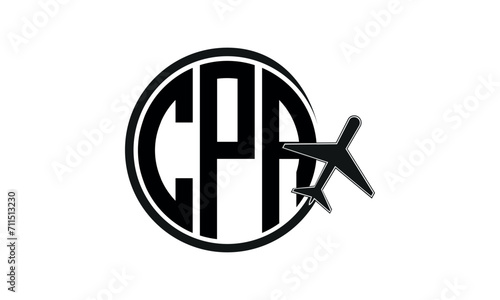 CPA three initial letter circle tour & travel agency logo design vector template. hajj Umrah agency, abstract, wordmark, business, monogram, minimalist, brand, company, flat, tourism agency, tourist
