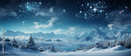 Enchanted Winter Night Sky with Snowflakes © Lidok_L