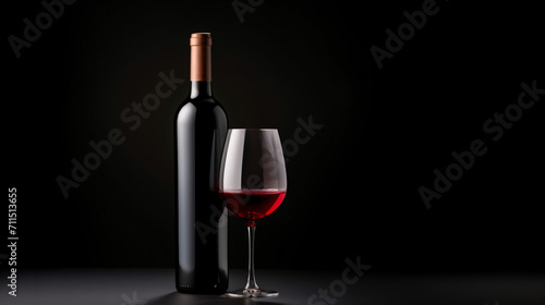 3d illustration of wine bottle with wine transparent