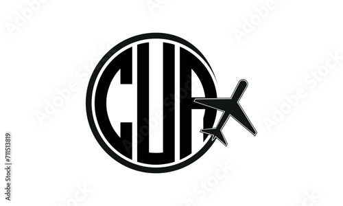 CUA three initial letter circle tour & travel agency logo design vector template. hajj Umrah agency, abstract, wordmark, business, monogram, minimalist, brand, company, flat, tourism agency, tourist