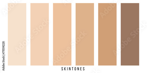 skin tone pallet color set vector