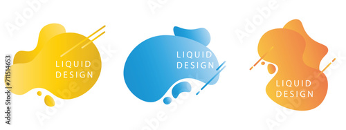 Set of modern organic shapes. Fluid vector trendy elements. Template graphics with geometric speech bubbles and banners with frames to put your own text.