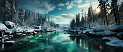 Aurora Borealis Over Pristine Snowy Landscape © Lidok_L