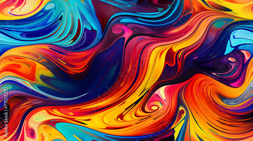 abstract colorful background in paint swirls - Seamless tile. Endless and repeat print. © LiezDesign