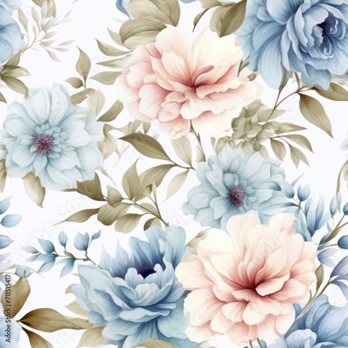 Watercolor floral seamless pattern. Repeating pattern for wallpaper  fabric  packaging design.