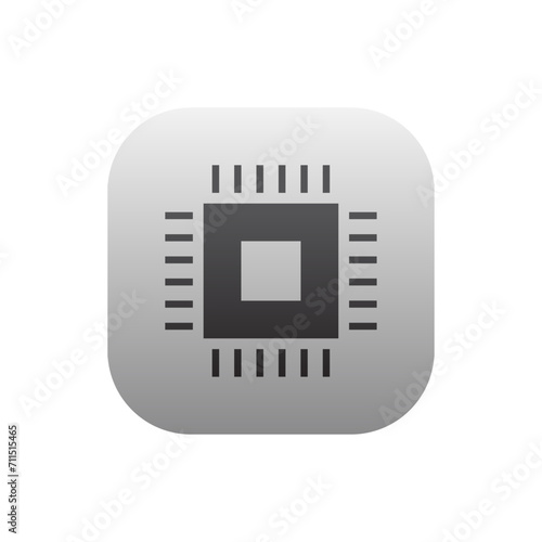 Processor logo icon. Processor circuit vector