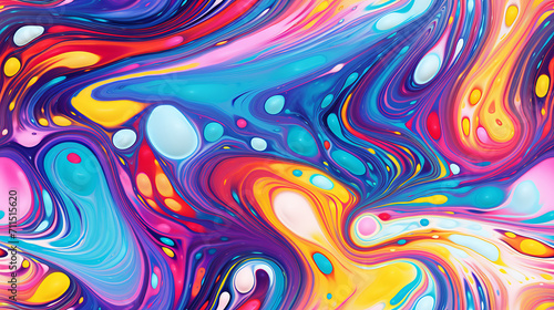 abstract colorful background in paint swirls - Seamless tile. Endless and repeat print. photo