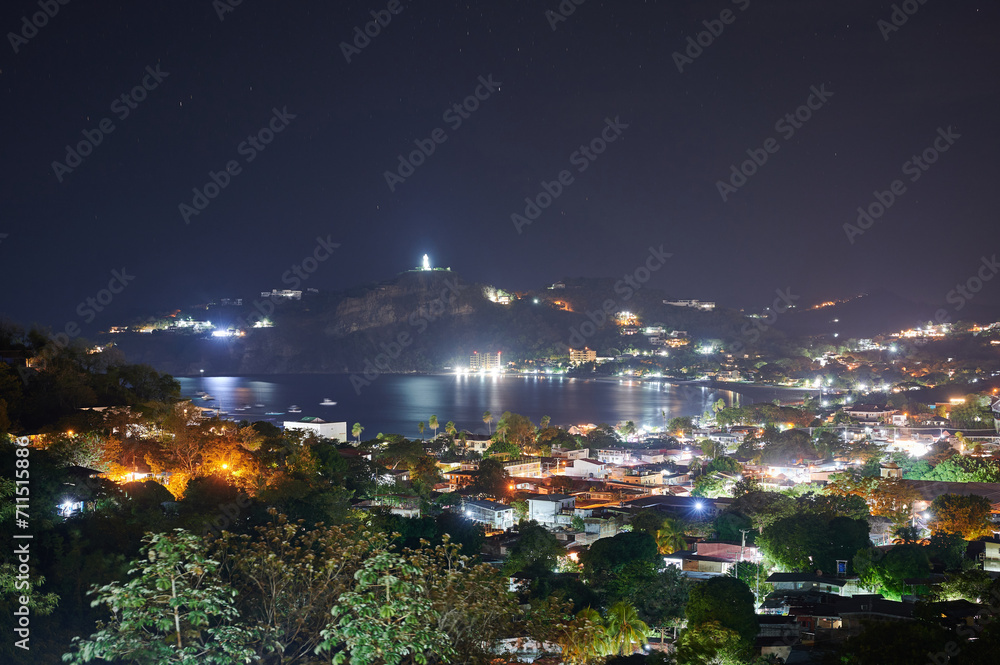 San Juan del sur city at night