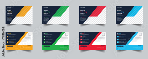 Modern Creative Corporate Post Card Template, Vector Template for Opening Invitation Editable, Professional Business Postcard Design, Event Card Design, Invitation Design, Direct Mail EDDM Template