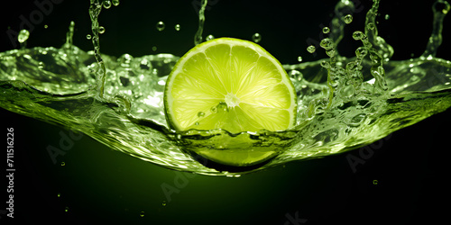 Lemon Slices Submerged in Sparkling Water