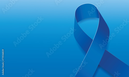 National slavery and human trafficking prevention month concept. Banner with blue ribbon awareness and text. Vector illustration.