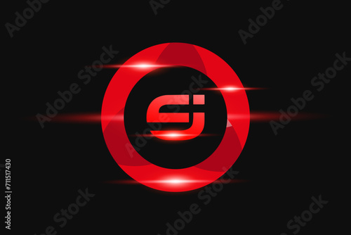 EJ Red logo Design. Vector logo design for business.