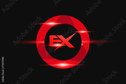 EX Red logo Design. Vector logo design for business.