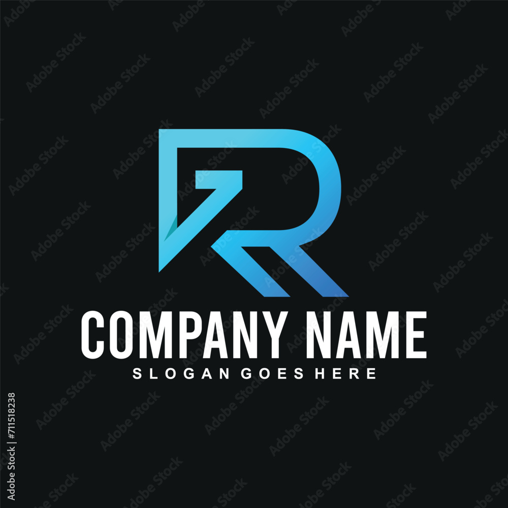 Creative and Minimalist Letter RR R Logo Design Icon Creative and Minimalist Letter RR R Logo Design Icon