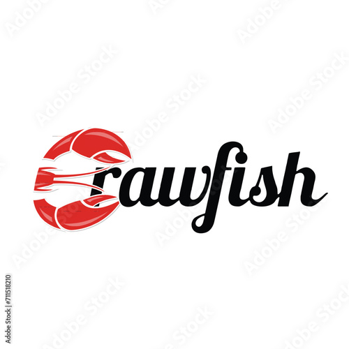 Crawfish Prawn Shrimp Lobster Claw Seafood Circular Label logo design inspiration