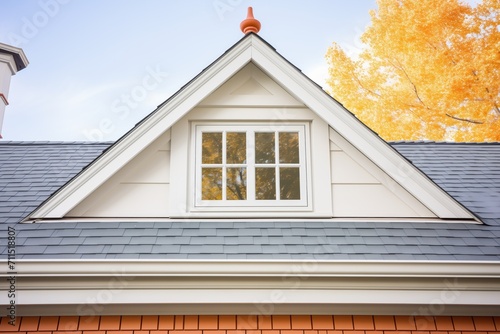 closeup of the window details on a georgian hip roof faade photo