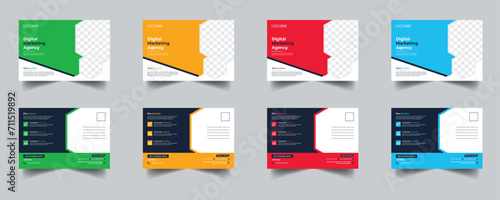 Modern Creative Corporate Post Card Template, Vector Template for Opening Invitation Editable, Professional Business Postcard Design, Event Card Design, Invitation Design, Direct Mail EDDM Template