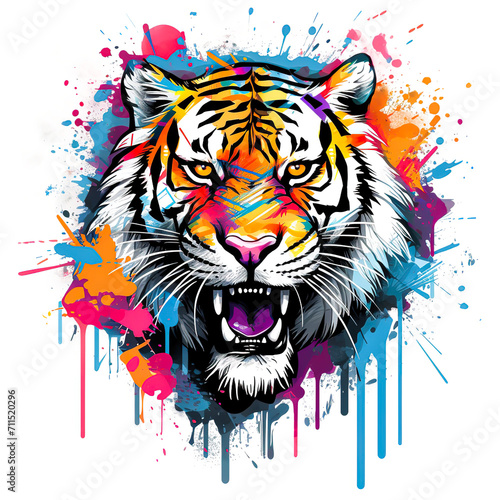 Dynamic 3d graffiti style design of an tiger
