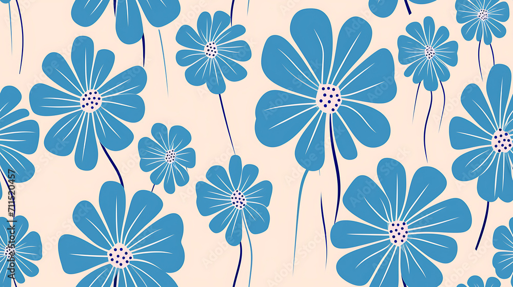 seamless print background with blue and white flowers - Seamless tile. Endless and repeat print. seamless print background with blue and white flowers - Seamless tile. Endless and repeat print.