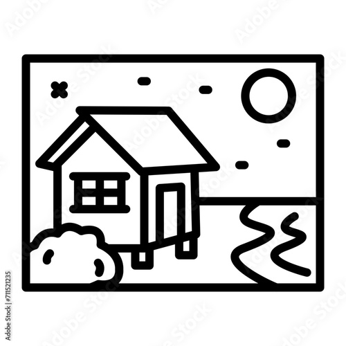 Beach House Line icon