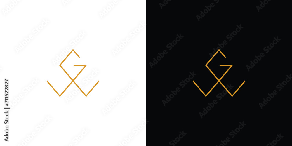 Unique and luxury letter GW initials logo design Unique and luxury letter GW initials logo design