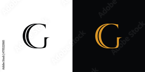 Unique and luxury  letter G  initials logo design photo