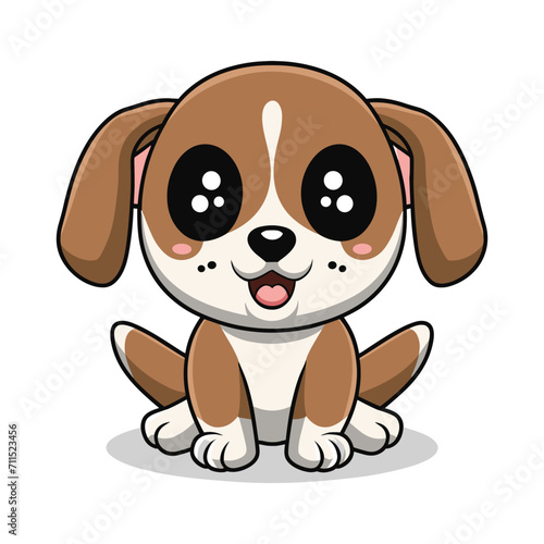 Cute Dog Flat Vector Illustration  Dog Vector Character Design 