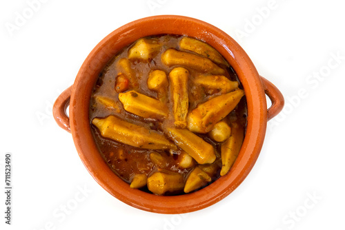 Obraz na płótnie Stewed Okra in Tomato Sauce w salonie