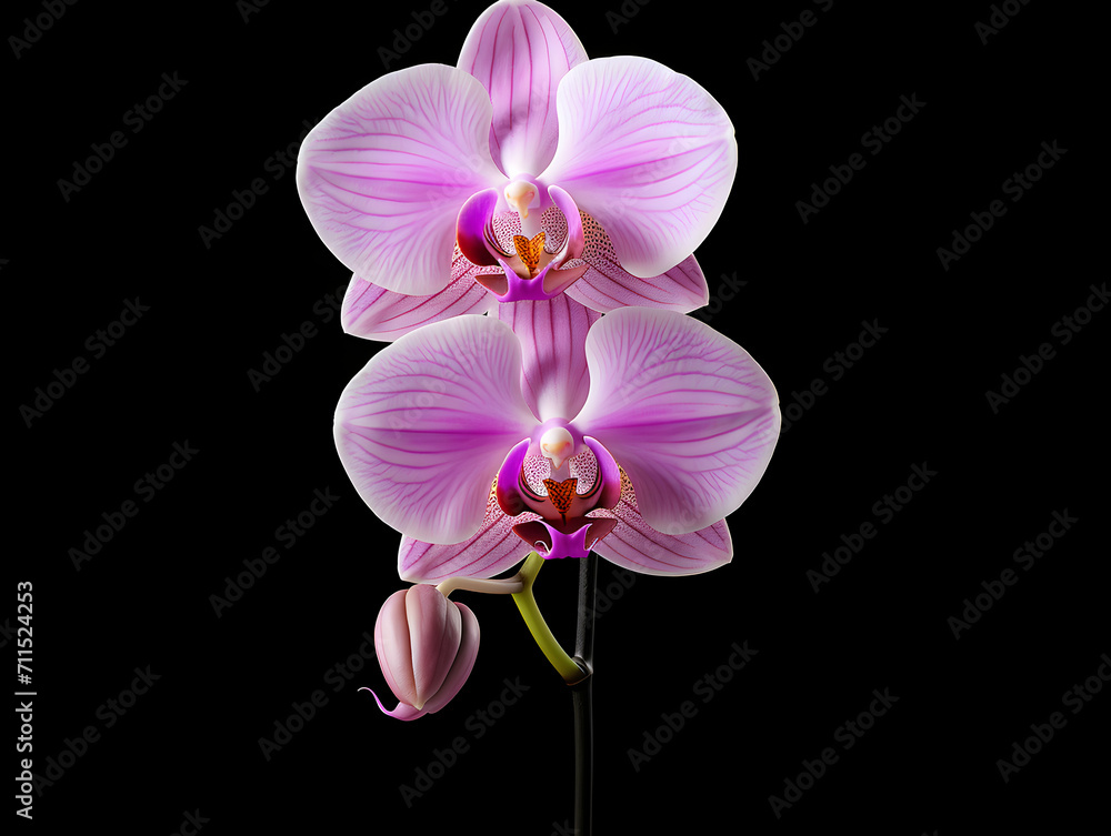 Obraz premium Orchid flower in studio background, single orchid flower, Beautiful flower images
