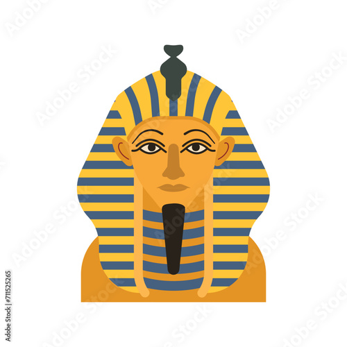 Egypt rarities and antiquities, travel destination to African country with history of old civilizations. Tomb of Tutankhamon, bust of famous Pharoah. Sculpture heritage of antique architecture