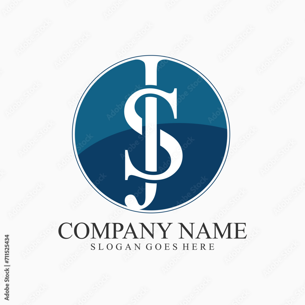 SJ, JS, Abstract initial monogram letter alphabet logo design SJ, JS, Abstract initial monogram letter alphabet logo design